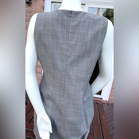 45% wool blend Light gray plaid straight style dress just at knee Eu44 US 12 - Picture 8 of 16